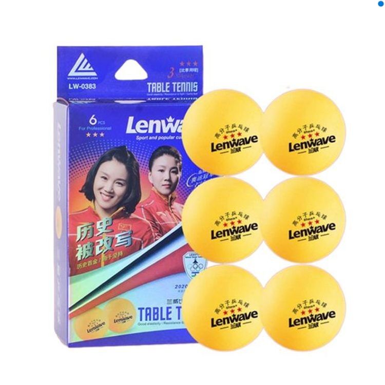 6 כדורים מקצועיים לטניס שולחן 3 כוכבים 40+ דגם LENWAVE 0383