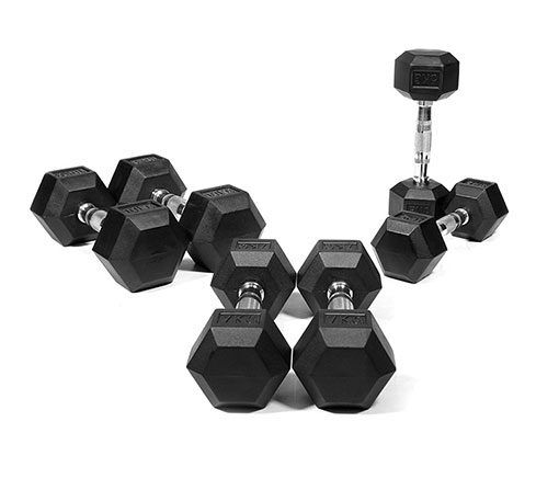 משקולת יד גומי משושה (זוג) 7.5 ק”ג B-CORE FITNESS
